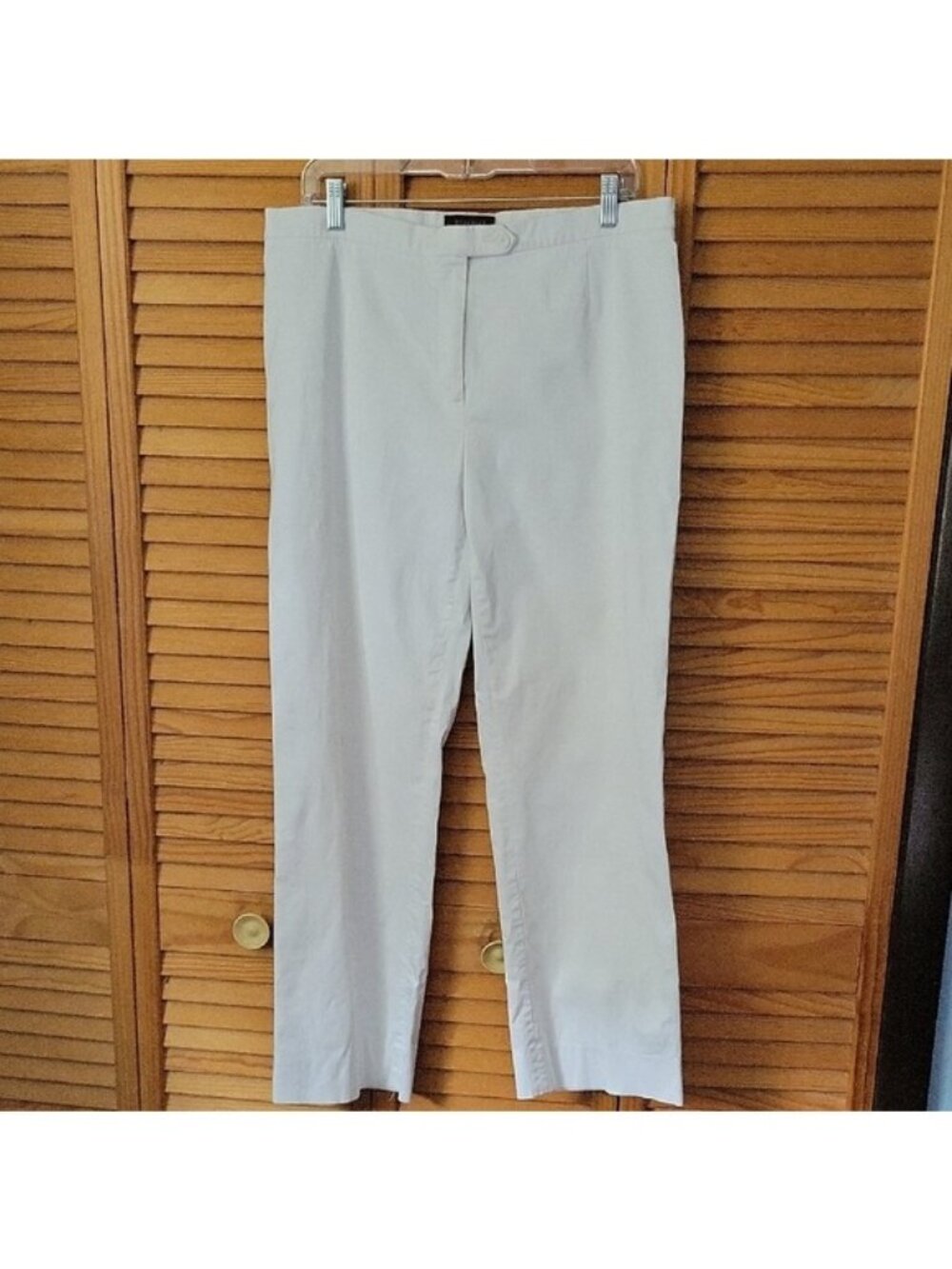Peserico White Cotton Zipper Button High Rise Casual Dress Pants IT 50 US 14